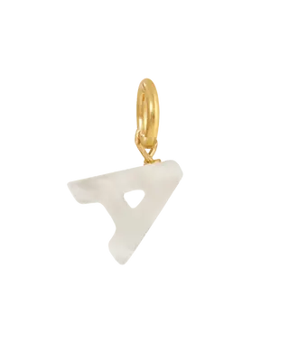 MOP Letter Charm | Metal Color: Gold | Letter: A