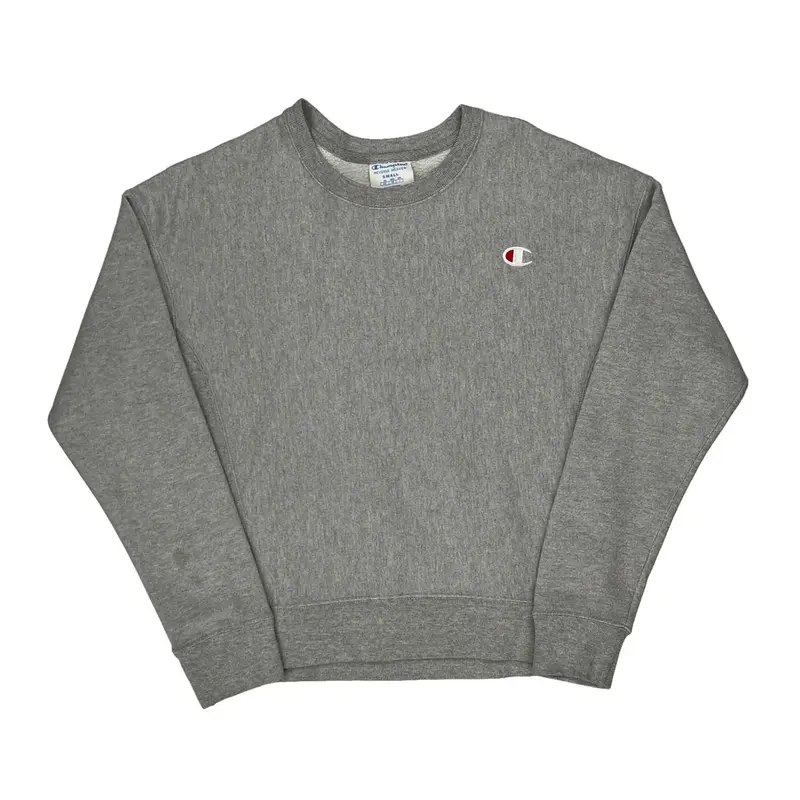 Reverse Weave Champion Sweatshirt - Small Grey Cotton Blend
