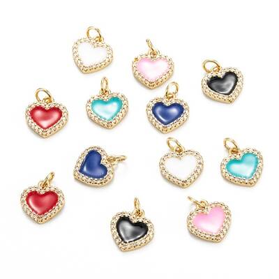 Brass Micro Pave Clear Cubic Zirconia Pendants