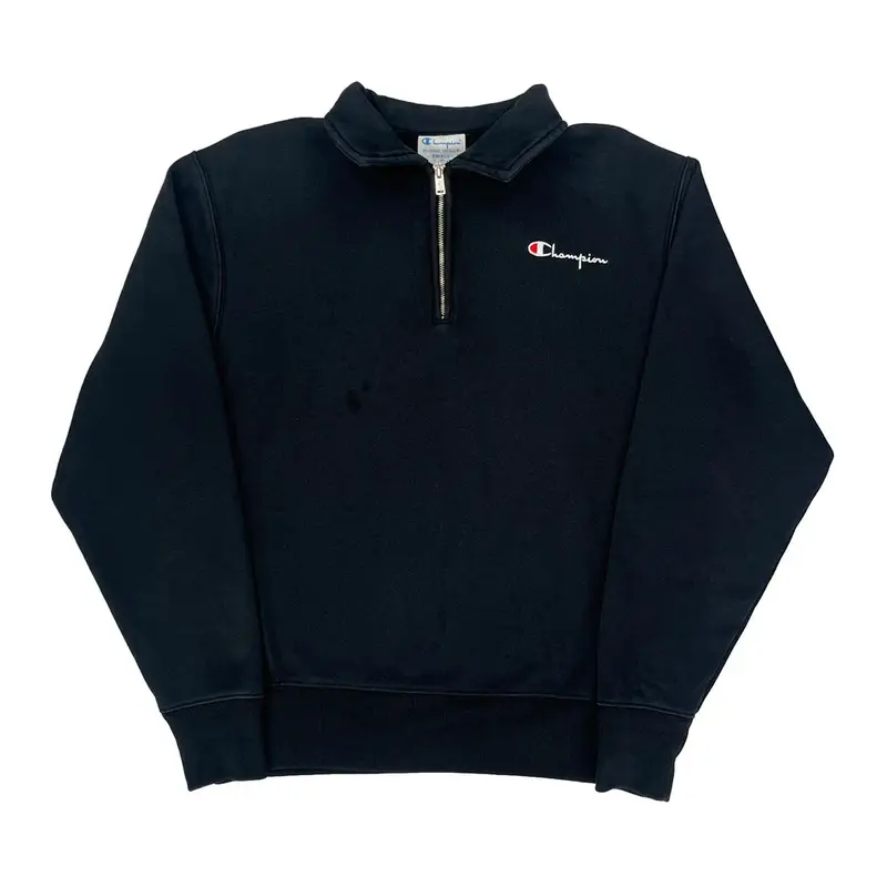 Reverse Weave Champion 1/4 Zip - Small Black Cotton Blend