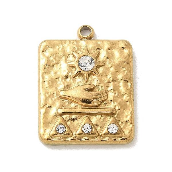 304 Stainless Steel Rhinestone Pendants