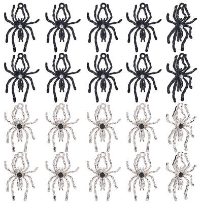 20Pcs 2 Colors Zinc Alloy Pendants with Plastic Beads