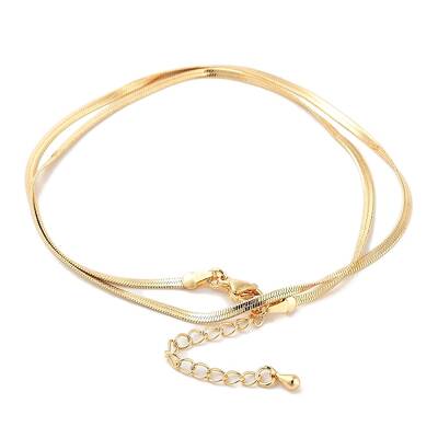 Brass Flat Snake Chain Necklaces for Women