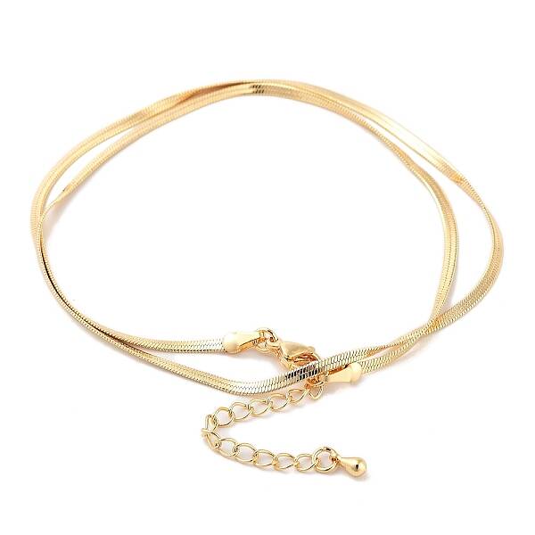 Brass Flat Snake Chain Necklaces for Women
