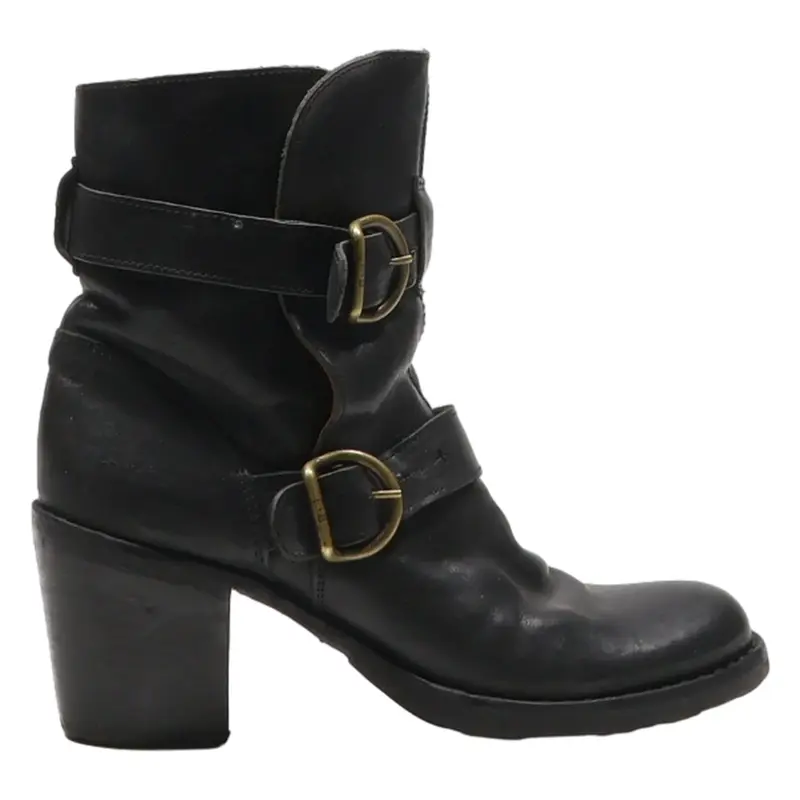 FLORENTINI BAKER Ankle Boots Black Leather Womens UK 4