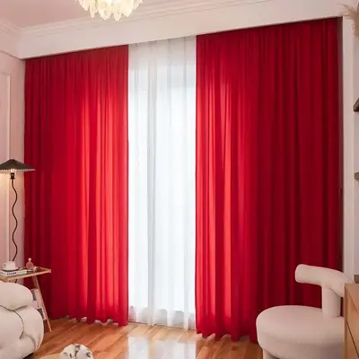 Solid Color Curtain, 1 Count Blackout Curtain For Bedroom & Living Room, Home Decoration