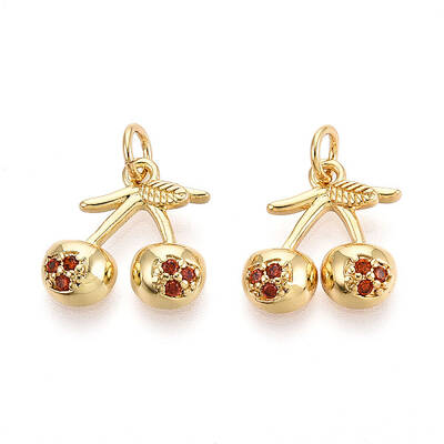 Brass Micro Pave Cubic Zirconia Charms
