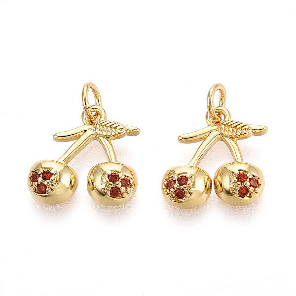 Brass Micro Pave Cubic Zirconia Charms
