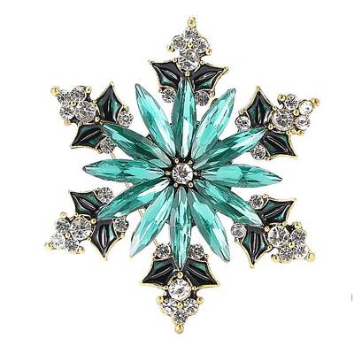 Snowflake Alloy Rhinestone Brooches for Backpack Clothes