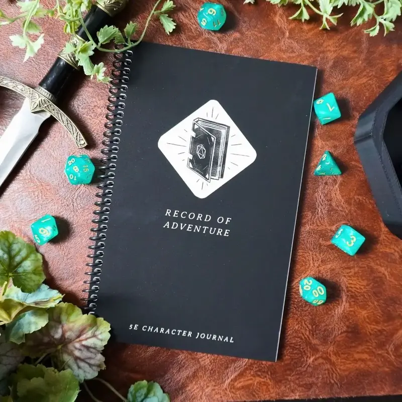 Record of Adventure 5e Player Campaign Journal and Spiral Notebook