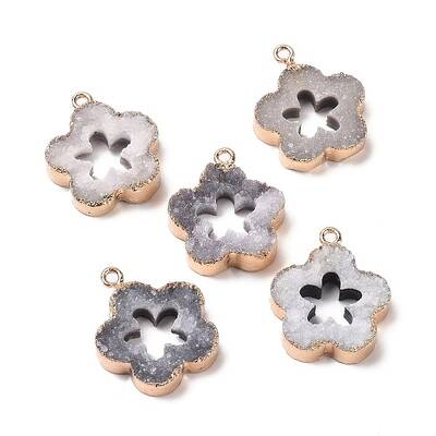 Natural Druzy Agate Pendants