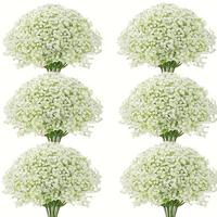 Artificial Baby's Breath Flowers without Vase, 50pcs/set Faux Flower Bouquet, Decorative Flowers for Home Party Wedding Anniv...
