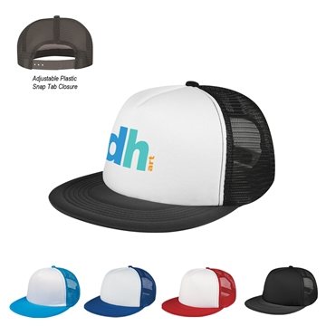 144 Customized Flat Bill Trucker Cap - Mesh Back