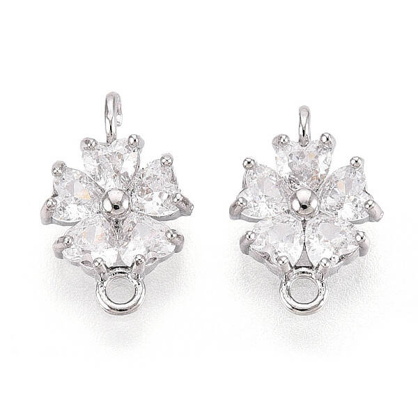 Brass Pave Clear Cubic Zirconia Connector Charms