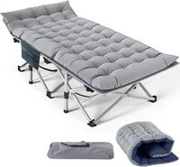 Folding Camping Cot Bed for Adults Sleeping 1200D Double Layer Oxford Portable Folding Outdoor Cots for Camping W/Soft Pad Ca...