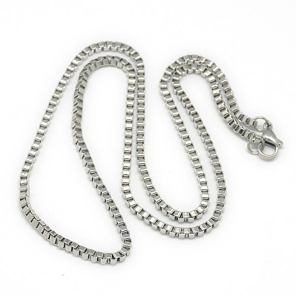 Tarnish Resistant Trendy Unisex 201 Stainless Steel Box Chain Necklaces