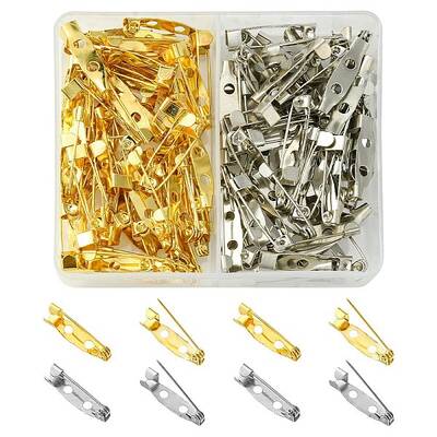 100Pcs 2 Colors Iron Brooch Findings