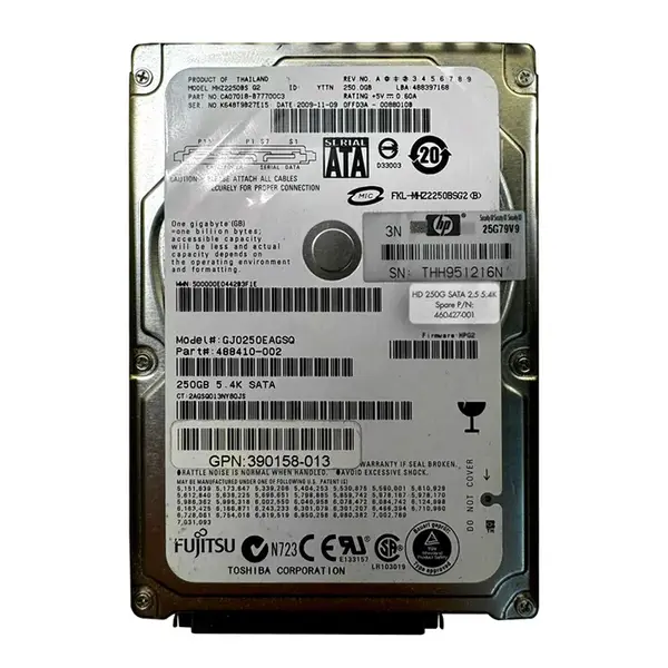 GJ0250EAGSQ HP 250GB 3Gb/s SATA 5400 2.5-inch Hard Drive