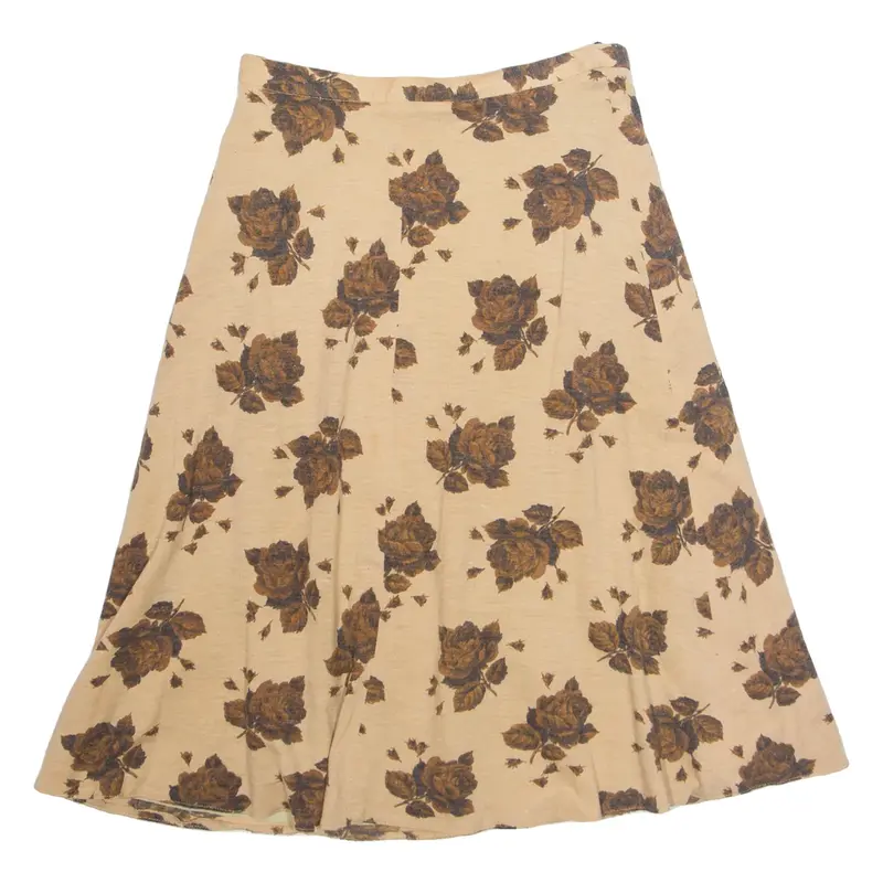 BETTY BARCLAY Womens A-Line Skirt Beige Knee Length 90s Floral M