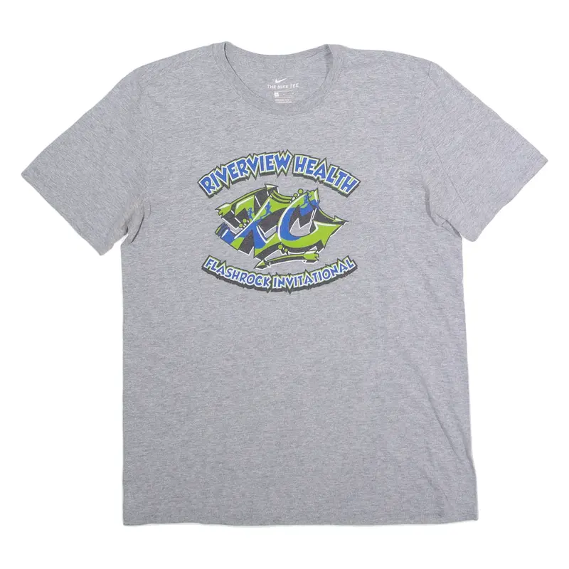 NIKE Riverview Health XC Invite Mens T-Shirt Grey USA Crew Neck M