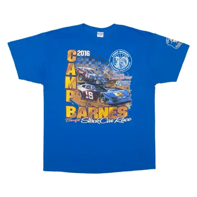 JERZEES Camp Barnes Racing T-Shirt Blue Short Sleeve Mens XL