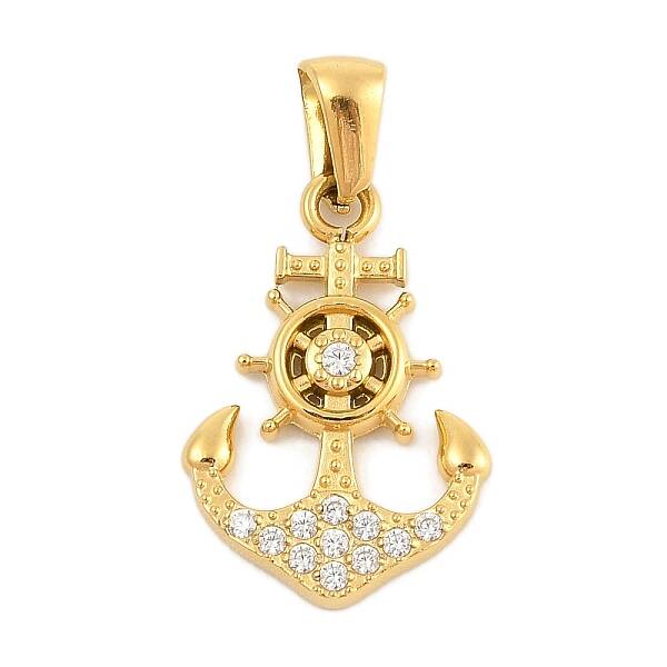 Ion Plating(IP) 304 Stainless Steel Micro Pave Cubic Zirconia Pendants
