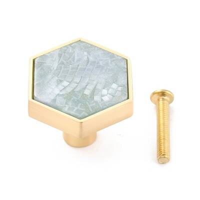 Hexagon with Marble Pattern Brass Box Handles & Knobs