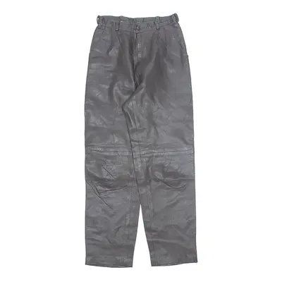 Leather Look Brown Trousers W26 L28