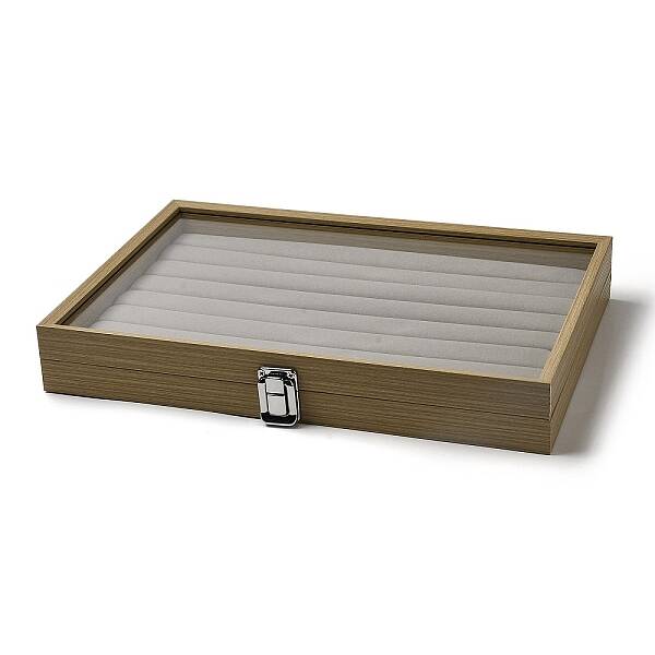 8-slot Wooden Ring Presentation Boxes