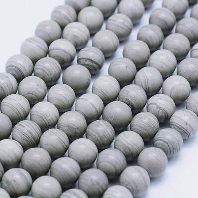 Natural Silver Line Jasper Beads Strands