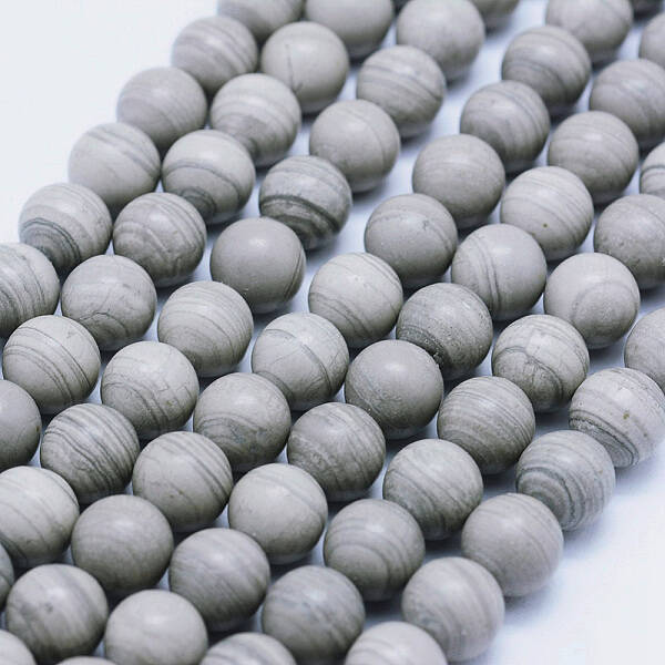 Natural Silver Line Jasper Beads Strands