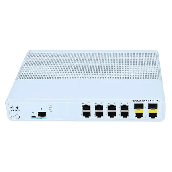 Cisco WS-C2960C-8TC-S-RF | Catalyst 2960C Series 2960C-8TC 8 x 10/100Base-TX RJ-45 and 2 x 1G RJ45/SFP Dual Purpose Uplink Po...