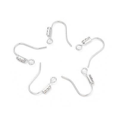 Brass Micro Pave Clear Cubic Zirconia Earring Hooks