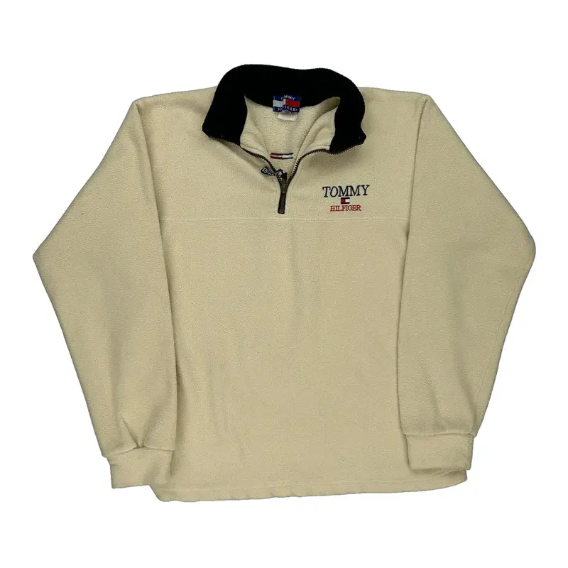 Tommy Hilfiger Spellout Fleece - Small Cream Polyester