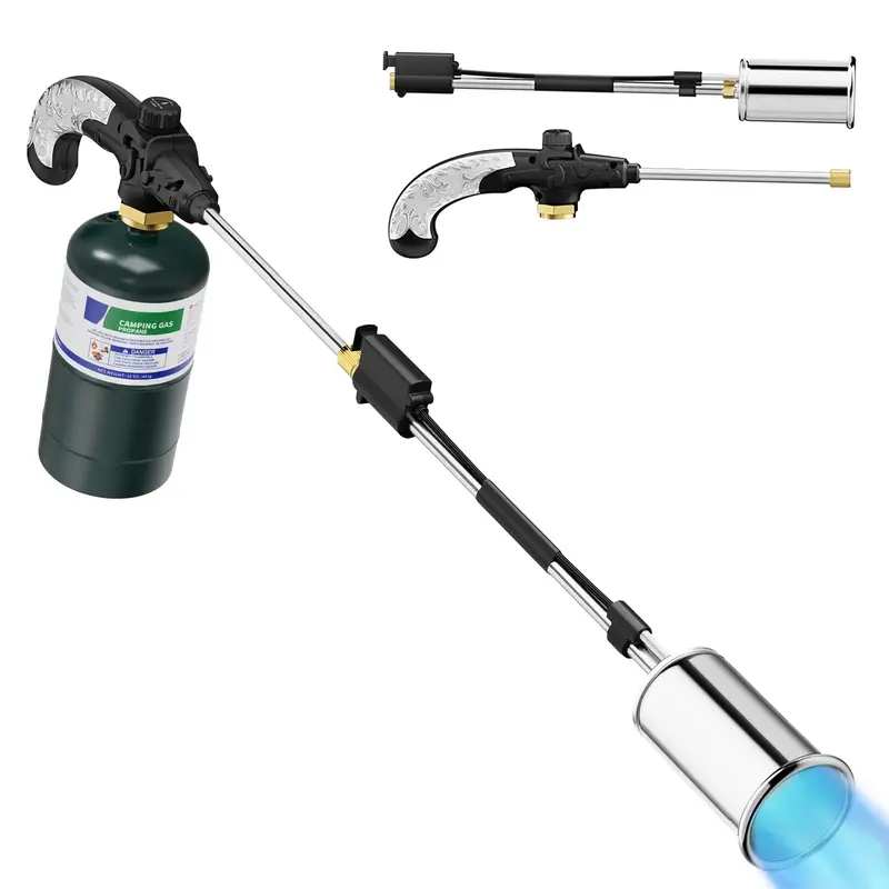 Propane Torch Weed Burner, High Output 1,200,000 BTU Weed Torch Flamethrower, 30 Detachable Long Arm Heavy Duty Blow Torch ...