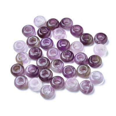 Natural Amethyst European Beads