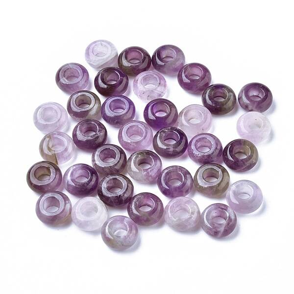 Natural Amethyst European Beads