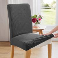 Waterproof High Elasticity Dining Chair Cover - Washable Jacquard Fabric, Removable, All-Season Kitchen & Dining Room Furnitu...