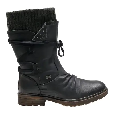 RIEIKER High Boots Black Canvas Womens UK 6