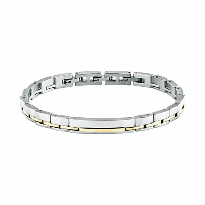 Trussardi Elegante Bracciale Bicolore In Acciaio T-Steel Tjaxv04