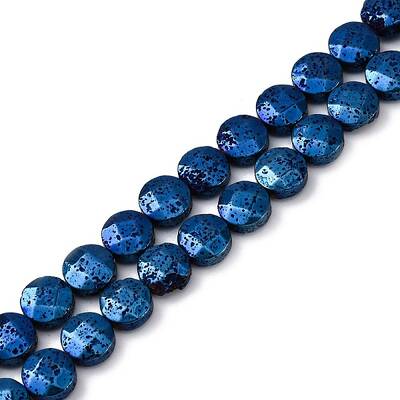 Electroplated Natural Lava Rock Beads Strands
