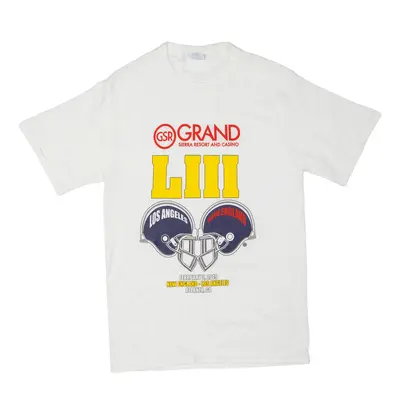 PORT & COMPANY Grand Sierra Resort 2019 Football USA T-Shirt White Short Sleeve Mens S