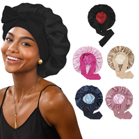 Double Layer Satin Bonnet, Soft and Breathable Hair Care Bonnet, Adjustable Night Sleeping Cap, Heatless Styling Tool for Wom...