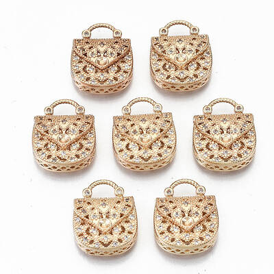 Brass Micro Pave Cubic Zirconia Pendants