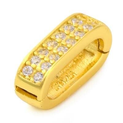 925 Sterling Silver Micro Pave Clear Cubic Zirconia Twister Clasps