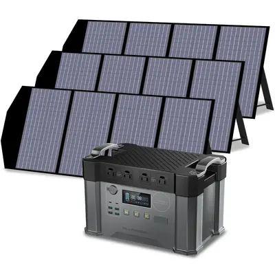 ALLPOWERS S2000 Pro 2400W Solar Generator (PV 140W) S2000 PRO+4PCS SP029 140W Solar Panel