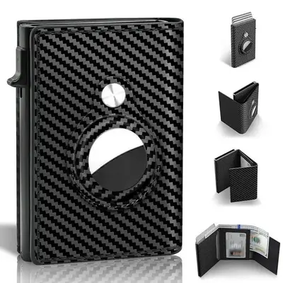 2025 Best Gifts for Mens Smart Wallet, Leather Card Holder Smart, Slim, Minimalist Wallet, 14 Card Capacity | ID Window | Cas...