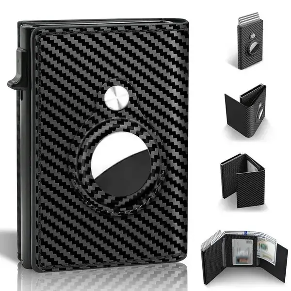 2025 Best Gifts for Mens Smart Wallet, Leather Card Holder Smart, Slim, Minimalist Wallet, 14 Card Capacity | ID Window | Cas...