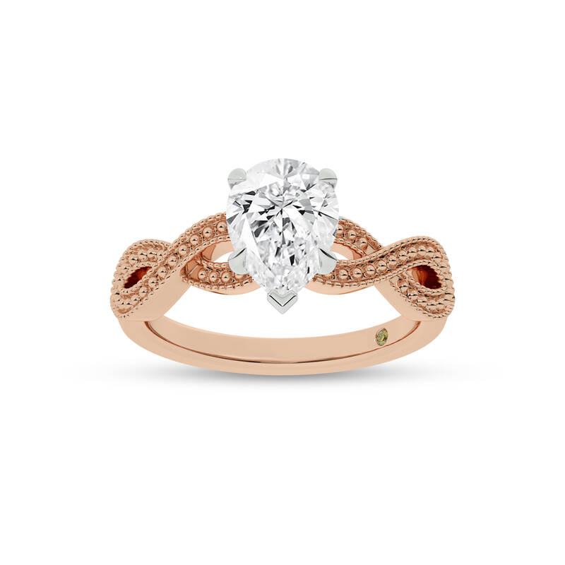 York Infinity Shank Pear Shape Lab Grown Diamond Engagement Ring | 18K Rose Gold 2 1/2 CT. TW.