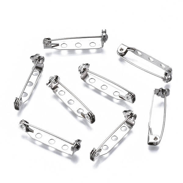 Tarnish Resistant 201 Stainless Steel Brooch Pin Back Safety Catch Bar Pins